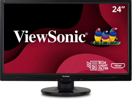 ViewSonic 24 Inch Full HD 1080p LED Monitor with HDMI and VGA Inputs for Home and Office - C Grade Refurbished on Sale